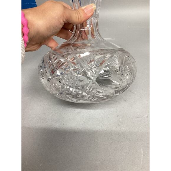 Antique American Brilliant Cut Glass Crystal Wine Water Decanter Carafe - 7.25”H - Picture 3 of 11